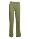 Mother The Kick It Jeans In Olive Green Denim