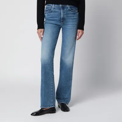 Mother Kick It Mini Bootcut Jeans In Medium Washed Denim In Blue