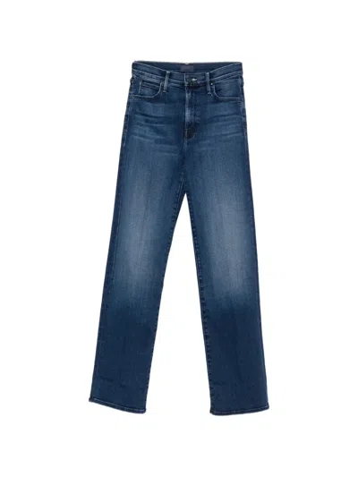 Mother Kick It Zip-up Straight-leg Jeans In Blue