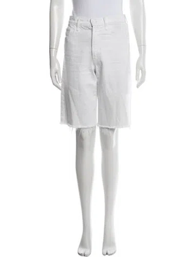 Pre-owned Mother Knee-length Shorts In White