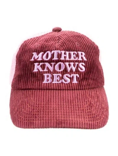 Pre-owned Mother " Knows Best" Baseball Cap In Burgundy/pink