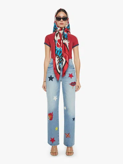 Mother La Doublej X The Maven Sneak Star Of The Show Jeans In Blue