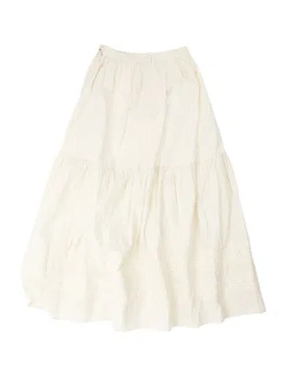Pre-owned Mother Lace Pattern Long Skirt W/ Tags In White