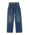 Mother Large Bag Denim Trousers In Blue