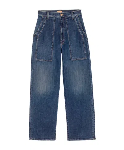 Mother Large Bag Denim Trousers In Blue