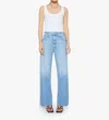 Mother Lasso Sneak High-rise Wide-leg Jeans In Light-blue Wash In Brown