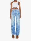 Mother Womens Pressed Leaves The Lasso Sneak Wide-leg High-rise Stretch-denim Jeans In Blue