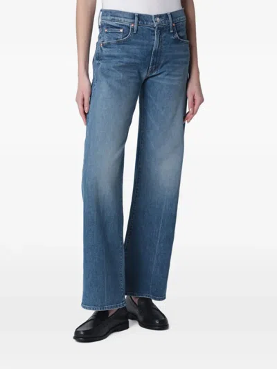 Mother Lasso Sneak Mid-rise Jeans In Blue