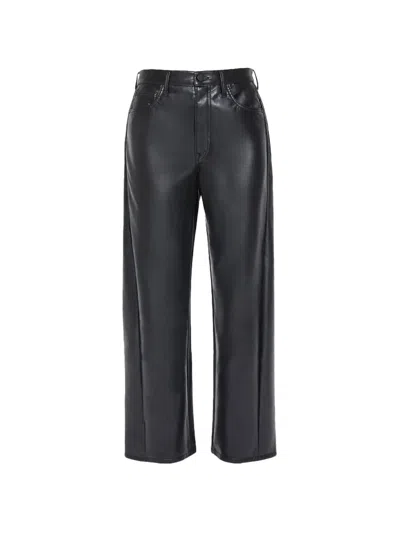 Mother Leather Trousers In Black