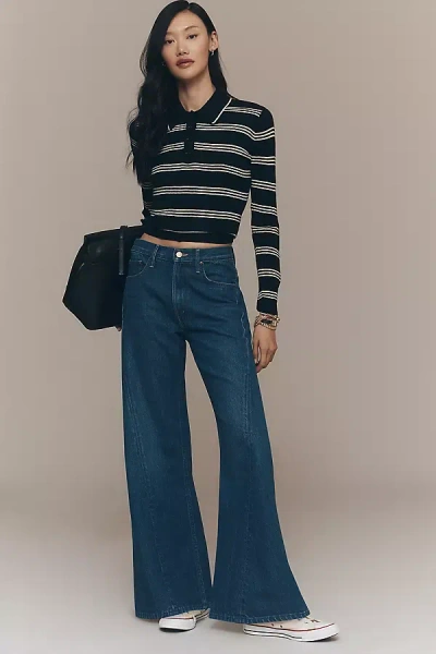Mother Lemon Twist High-rise Wide-leg Jeans In Blue