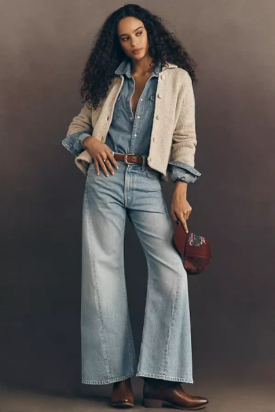 Mother Lemon Twist High-rise Wide-leg Jeans In Blue