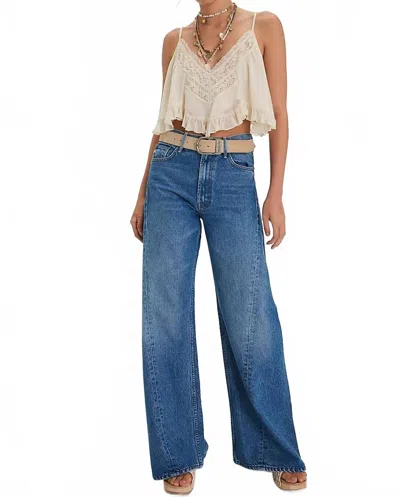 Mother Lemon Twist Sneak Jeans In Rolling In The Dough In Blue