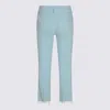 Mother Straight Leg Trousers Belt Loops In Blue Glow
