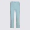 Mother Straight Leg Trousers Belt Loops In Blue Glow