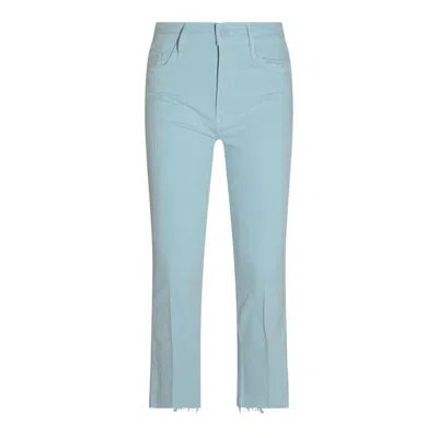 Mother Light Blue Cotton Jeans In Blue Glow