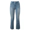 Mother The Insider Crop Step Fray Jeans Not Rough Enough In Blue