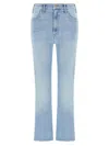 Mother The Hustler Ankle Fray Denim Jeans In Light Blue