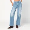 Mother Light Blue The Spinner Zip Sneak Jeans In Blue