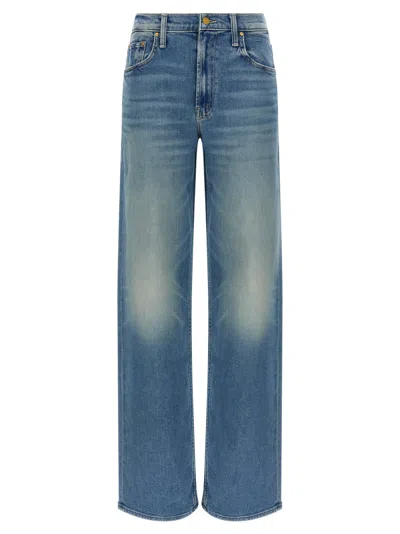MOTHER LIGHT BLUE THE SPINNER ZIP SNEAK JEANS