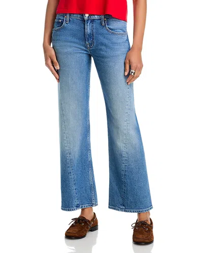 Mother Lil Bookie Twist Skimp Mid Rise Jeans In Just An Animal In Blue