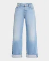 Mother Lil' Dodger Button Hover Cuff Jeans In Funk N Flair