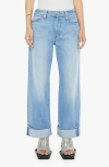 Mother Lil Dodger Button Hover Cuff Wide Leg Jeans In Funk N Flair