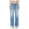 Mother Womens Look Ma No Hands The Rambler Zip Ankle Straight-leg Denim Jeans In Wipeout