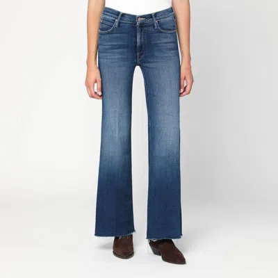 Mother Lil Doozy Fray Flared Jeans In Blue