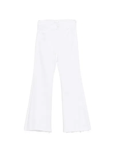 Mother Lil Doozy Fray Jeans In White