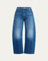 Mother The Full-pipe Flood High-rise Barrel-leg Jeans In Its A Small World