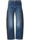 Mother Lil Half Pipe Denim Pants With Black Band