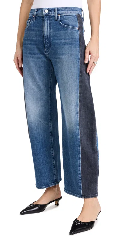 Mother The Half Pipe Flood Jeans In Denim Dark Blue