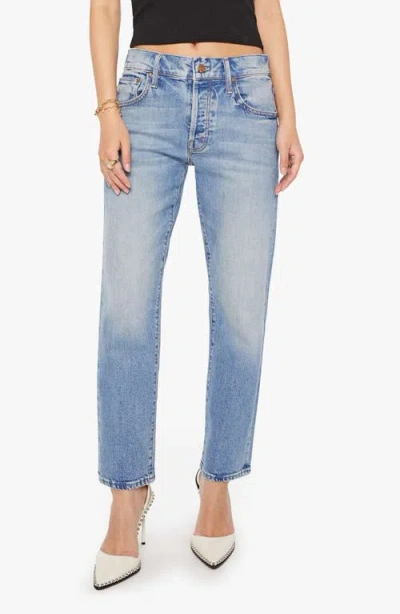 MOTHER MOTHER LIL' HIKER HOVER MID RISE SLIM STRAIGHT LEG JEANS
