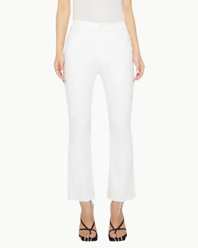 Mother Lil Hustler Ankle Fray Jeans In Fairest Of Them All In White