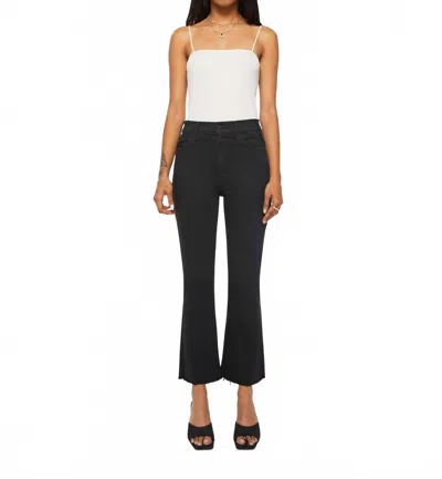Mother Lil Hustler Ankle Fray Jeans In Not Guilty In Black