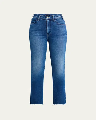 Mother The Hustler Flood Fray High-rise Bootcut Jeans In Whatever You Want