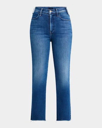 Mother Petites Lil Hustler High Rise Flood Fray Jeans In Whatever You Want