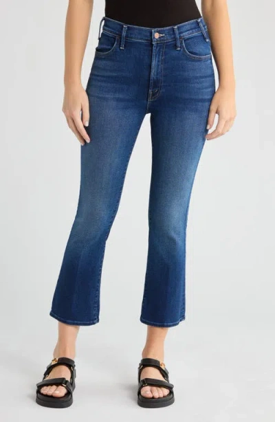Mother Lil' Hustler Frayed Ankle Bootcut Jeans In Blue