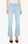 Mother The Hustler Frayed Ankle Jeans In Blue