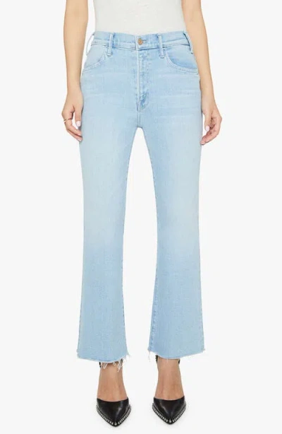 Mother Lil Hustler Frayed Ankle Jeans In Blue