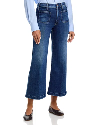 Mother Lil Hustler Roller Patch Pocket High Rise Ankle Jeans In One Last Shot In Blue