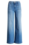 Mother Petites Lil Roller High Rise Patch Pocket Wide Leg Jeans In Piece By Piece In Piece By Piece