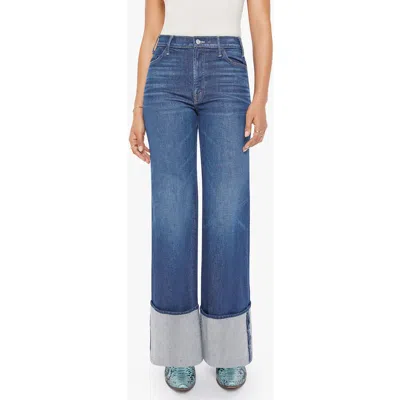 Mother The Hustler Roller Sneak Cuff Jeans In Kicks And Rifts