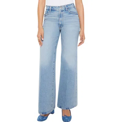 Mother Lil Hustler Roller Sneak Wide Leg Jeans In Blue