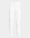 Mother Lil' Insider Crop Step Fray Jeans In White
