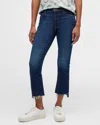 Mother The Insider Crop Step Fray High-rise Bootcut Jeans In Off Limits