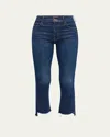 Mother The Insider Crop Step Fray High-rise Bootcut Jeans In Off Limits