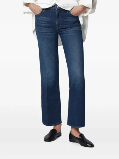 Mother The Lil Kick It Jeans In Dark Blue Washed Denim