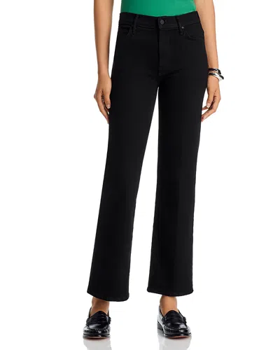 Mother Lil Kick It High Rise Jeans In Nighty Night In Black