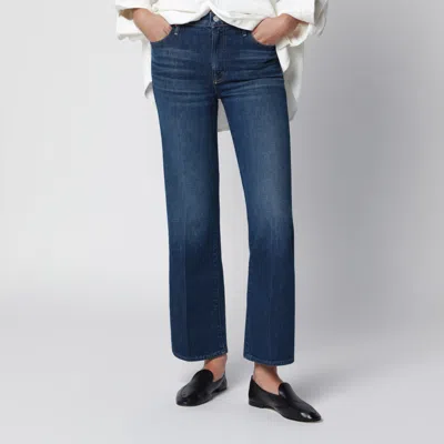 Mother Lil Kick It Mini Straight Jeans In Dark Wash Denim In Blue